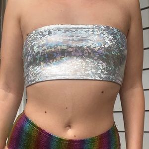 iridescent sparkly bandeau